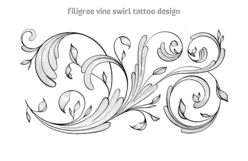 filigree vine swirl tattoo design 