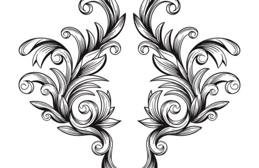 filigree vine swirl tattoo design 